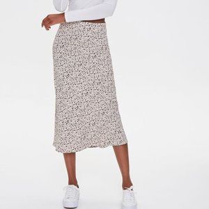 Spotted Print Midi Skirt